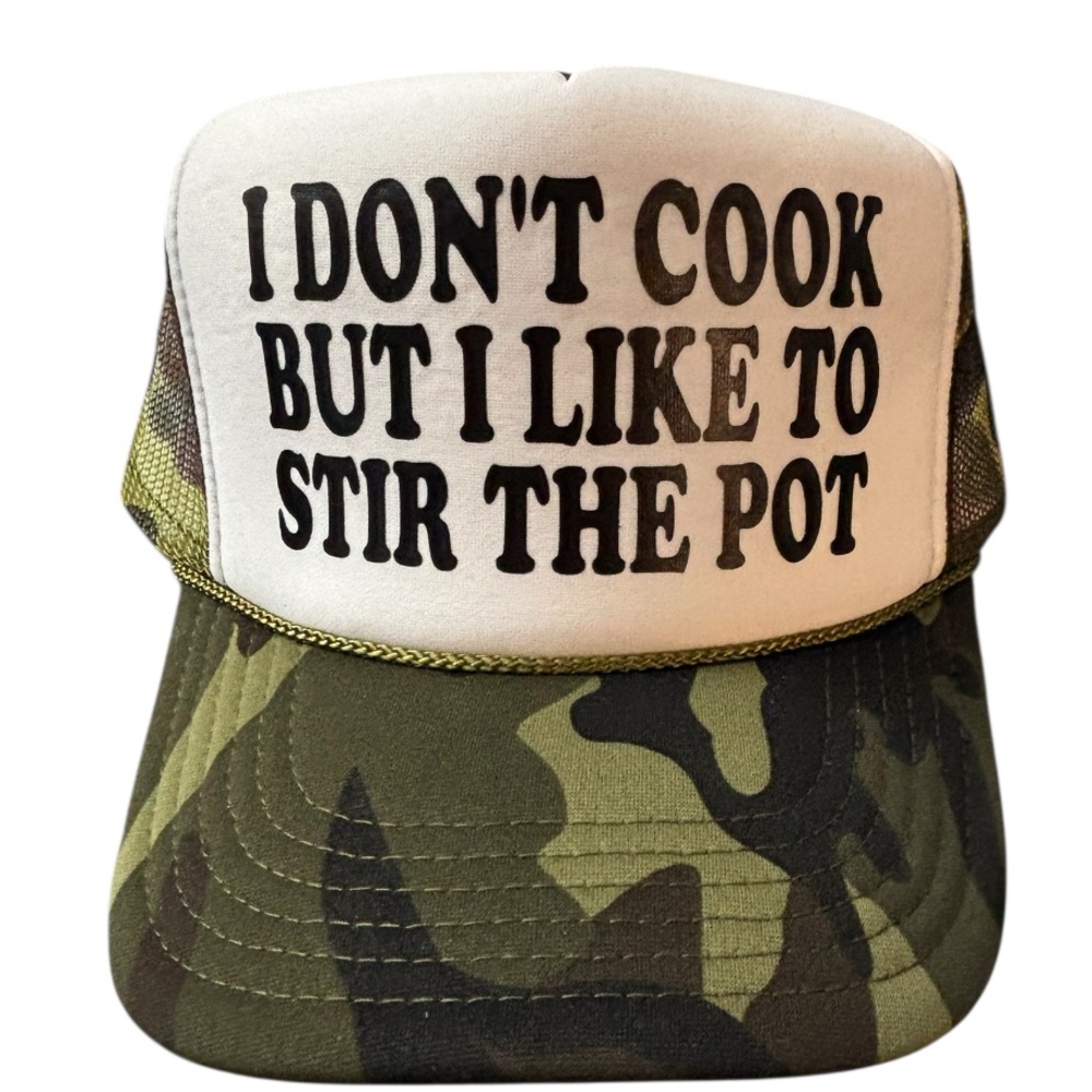 Camo Trucker Hat with Fun Quote